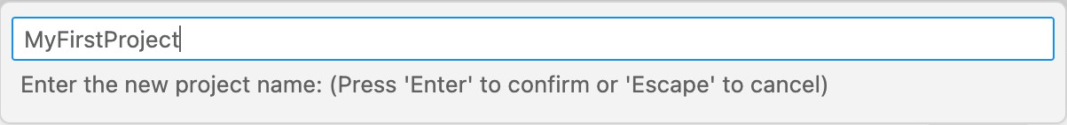 プロジェクト名の入力