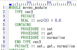 Fortran 2003オブジェクト指向コードの例
